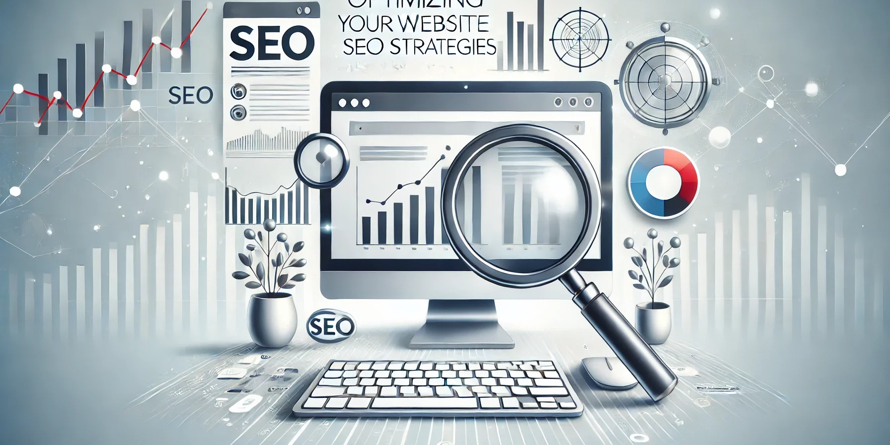 DALL·E 2024-10-24 14.09.13 – A wide-angle featured image for a blog post titled ‘Optimizing Your Website with SEO Strategies.’ The image should convey the concept of SEO and websi