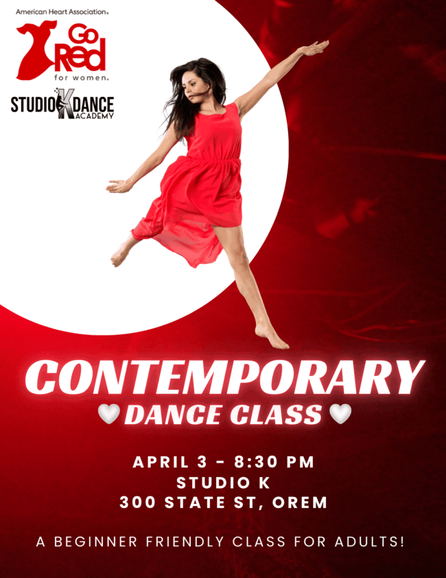 Contemporary Dance Class flyer with dancer